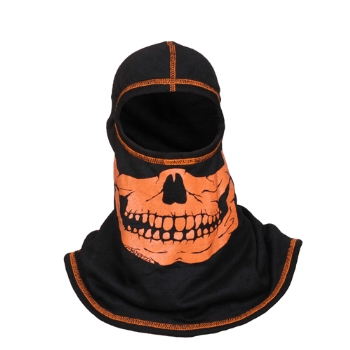 
Flammschutzhaube Black hood with orange skull
