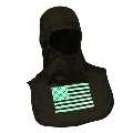 Flammschutzhaube Glow in the dark, green flag, Style PAC II
